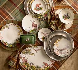 Woodrow Plaid Stoneware Chargers - Set of 4