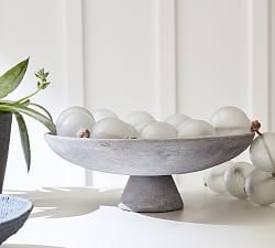 Artisan Handcrafted Ceramic Footed Decorative Bowl