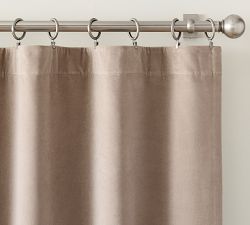 Custom Velvet Twill Blackout Curtain - Pale Lilac