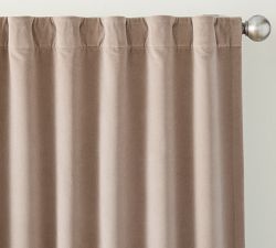 Custom Velvet Twill Blackout Curtain - Pale Lilac