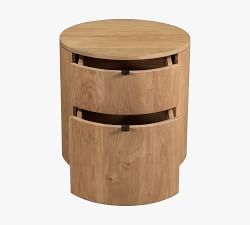 Klint 2-Drawer Round Nightstand (19")