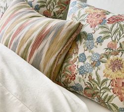 Kravet Ikat Lumbar Pillow With Fringe