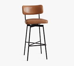Maison Leather Swivel Stool