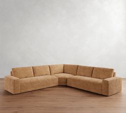 Rutherford Leather 3-Piece L-Shaped Wedge Sectional (137")