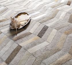 Travers Handcrafted Cow Hide Mixed Media Rug