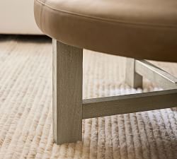 Haden Round Leather Ottoman