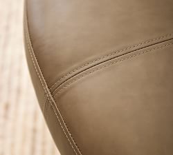 Haden Round Leather Ottoman