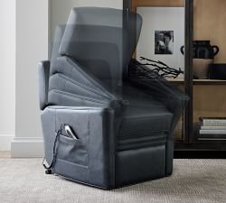 Irving Square Arm Leather Power Lift Recliner