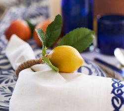 Lemon Vine Napkin Rings, Set of 4