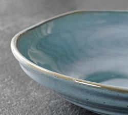 Blue Ombre Reactive Glazed Decorative Bowl