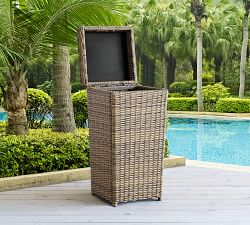 Jammie Outdoor Wicker Pool Trash Can
