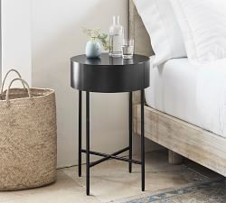 Jean Round Metal Nightstand (16")