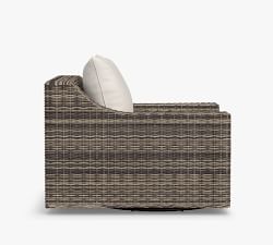 Torrey Wicker Slope Arm Swivel Outdoor Lounge Chair