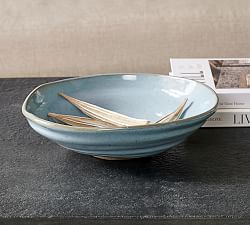 Blue Ombre Reactive Glazed Decorative Bowl