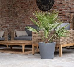 Lightweight Handcrafted Fiber Stone Cylinder Indoor/Outdoor Planters