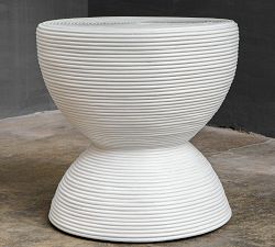 MJ Round Rattan Side Table (22")