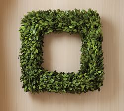 Preserved Boxwood Square Wreath