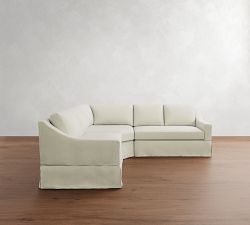 York Slope Arm Slipcovered 3-Piece L-Shaped Wedge Sectional (102")