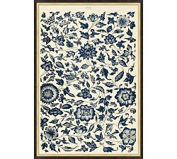 Flowers on Pattern Framed Print
