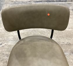 Open Box: Maison Leather Counter Height Swivel Stool, 25" - Legacy Taupe, Bronze Legs