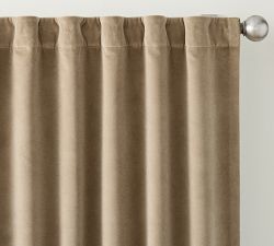 Custom Velvet Twill Blackout Curtain - Taupe