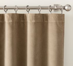 Custom Velvet Twill Blackout Curtain - Taupe