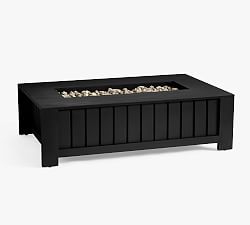 Malibu Metal Rectangular Fire Pit Table with Lid Cover (50")