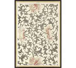 Flowers on Pattern Framed Print