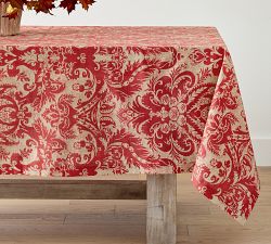 Stella Damask Organic Cotton Tablecloth