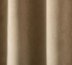Custom Velvet Twill Blackout Curtain - Taupe