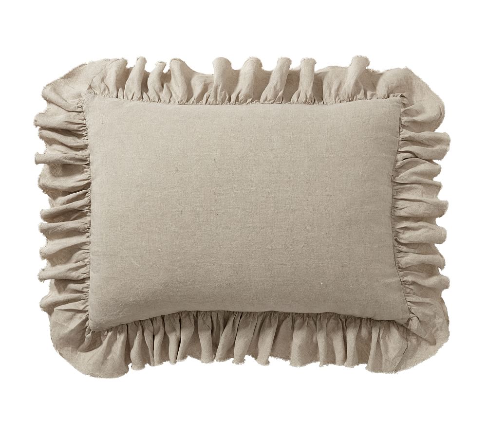Belgian Flax Linen Fringe Ruffle Duvet Cover