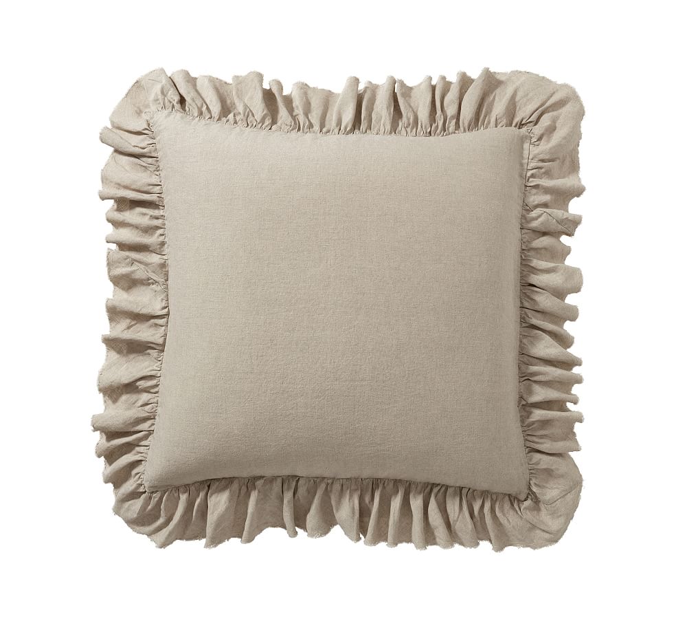 Belgian Flax Linen Fringe Ruffle Sham