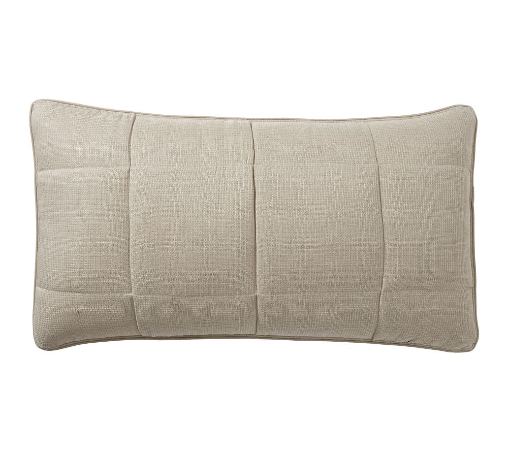 European Flax Linen Waffle Comforter Sham - Dark Flax, King, Set of 3