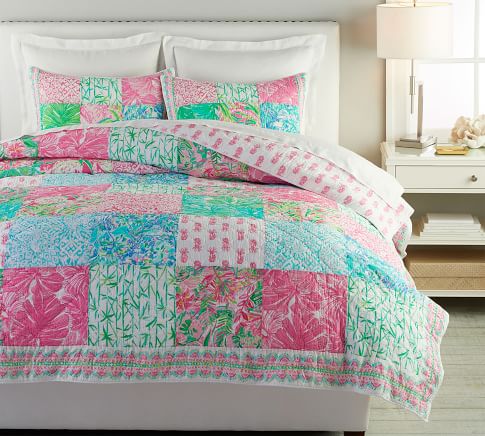 Lilly Pulitzer Pineapple Party Patchwork Quilt