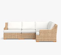 Huntington Wicker 4-Piece Slope Arm Outdoor Sectional (100")