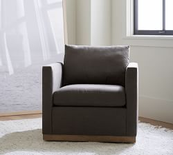 Jake Seadrift Wood Base Swivel Chair