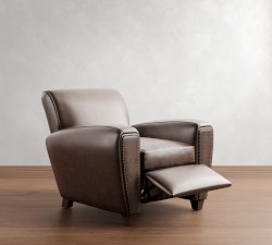 Manhattan Square Arm Leather Recliner