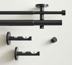 Standard Modern Hardware Double Rod with Hidden Connection Bracket