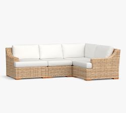 Huntington Wicker 4-Piece Slope Arm Outdoor Sectional (100")