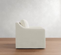 Maxine Slipcovered Swivel Chair