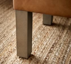 Arden Leather Stool with Wood Legs