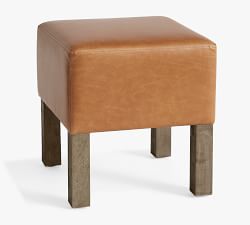 Arden Leather Stool with Wood Legs