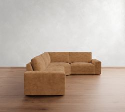 Rutherford Leather 3-Piece Wedge Sectional (137")