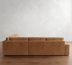 Rutherford Leather 3-Piece Wedge Sectional (137")