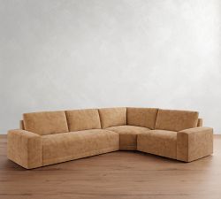 Rutherford Leather 3-Piece Wedge Sectional (137")