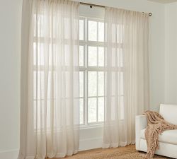 Textured Striped Sheer Curtain