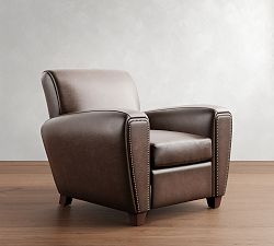 Manhattan Square Arm Leather Recliner