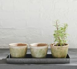 Galvanized Handcrafted Metal Outdoor Planters Trays