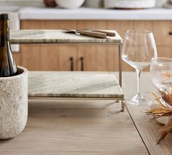 Handcrafted Beige Marble Tiered Stand