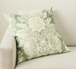 Kravet Heirloom Damask Embroidered Pillow